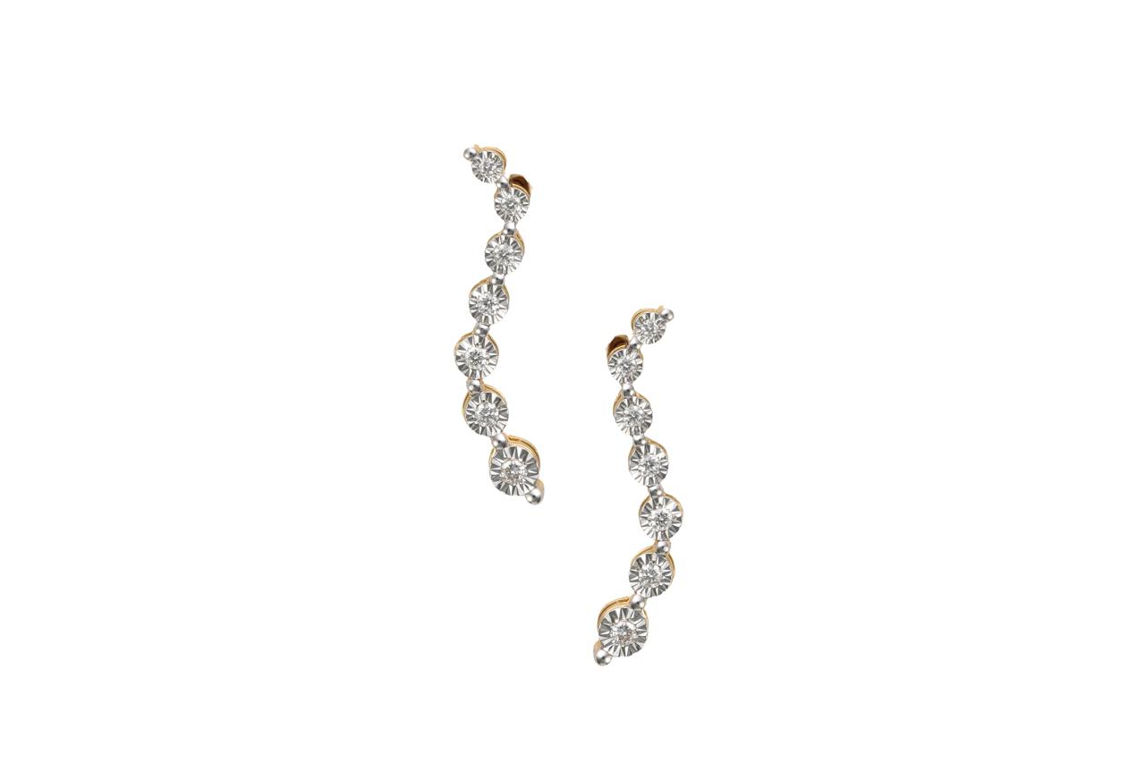 Elegant Diamond Earrings HRD certified | 0.1 CT, 7.18g
