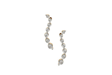Elegant Diamond Earrings HRD certified | 0.1 CT, 7.18g