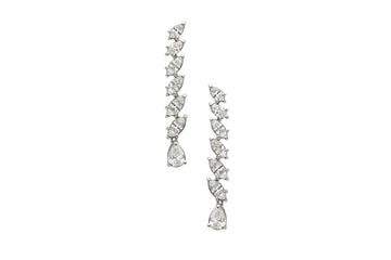 Marquise and Pear shape Diamond Earrings | 1.41ct, 4.55g