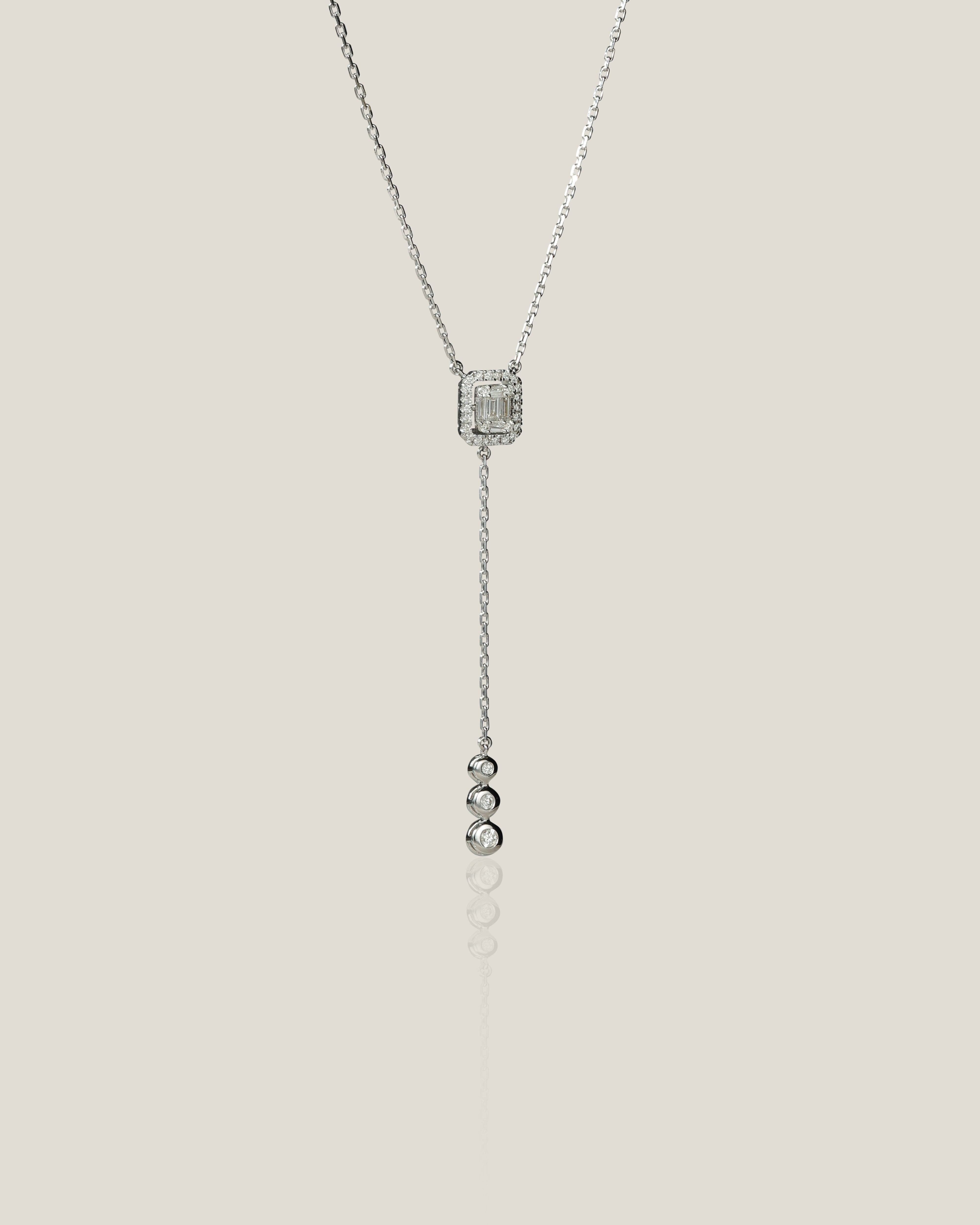 White Diamond Pendant | Diamond 0.251 carats, Baguette 0.161, 4.8g