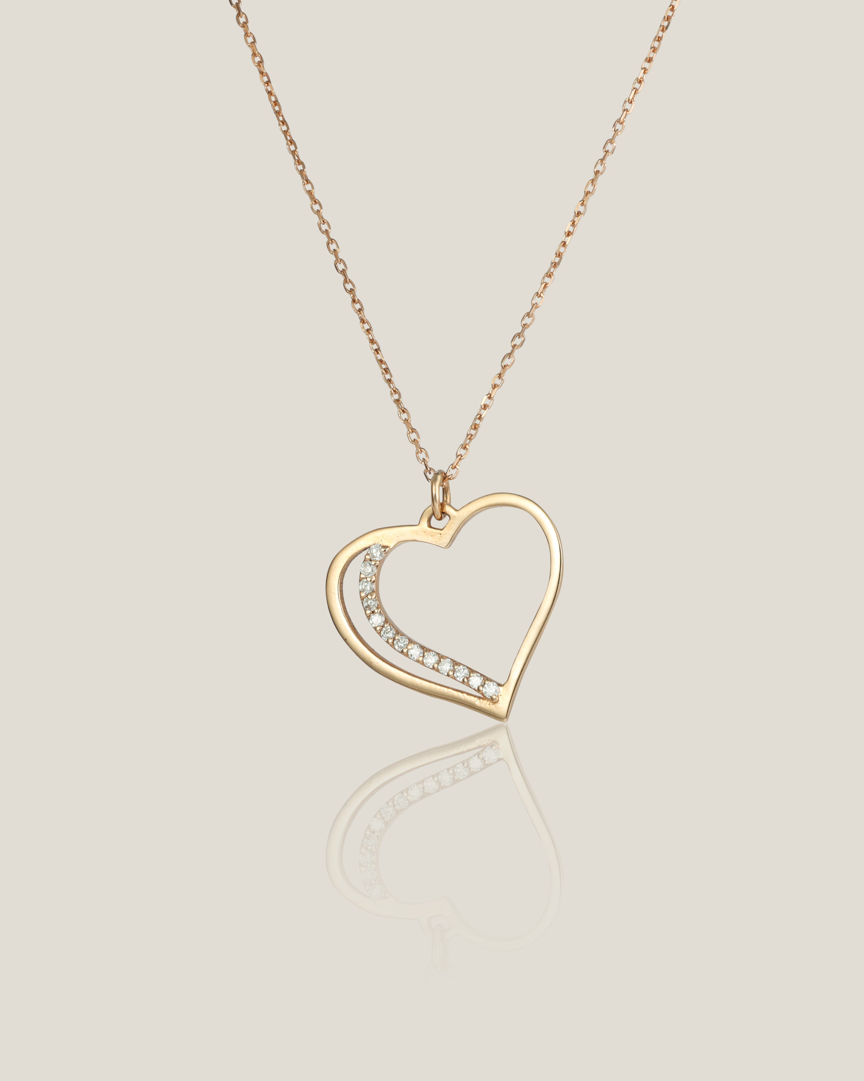 Heart Shape Diamond Pendant | White Diamond 0.05 carats, 1.26g