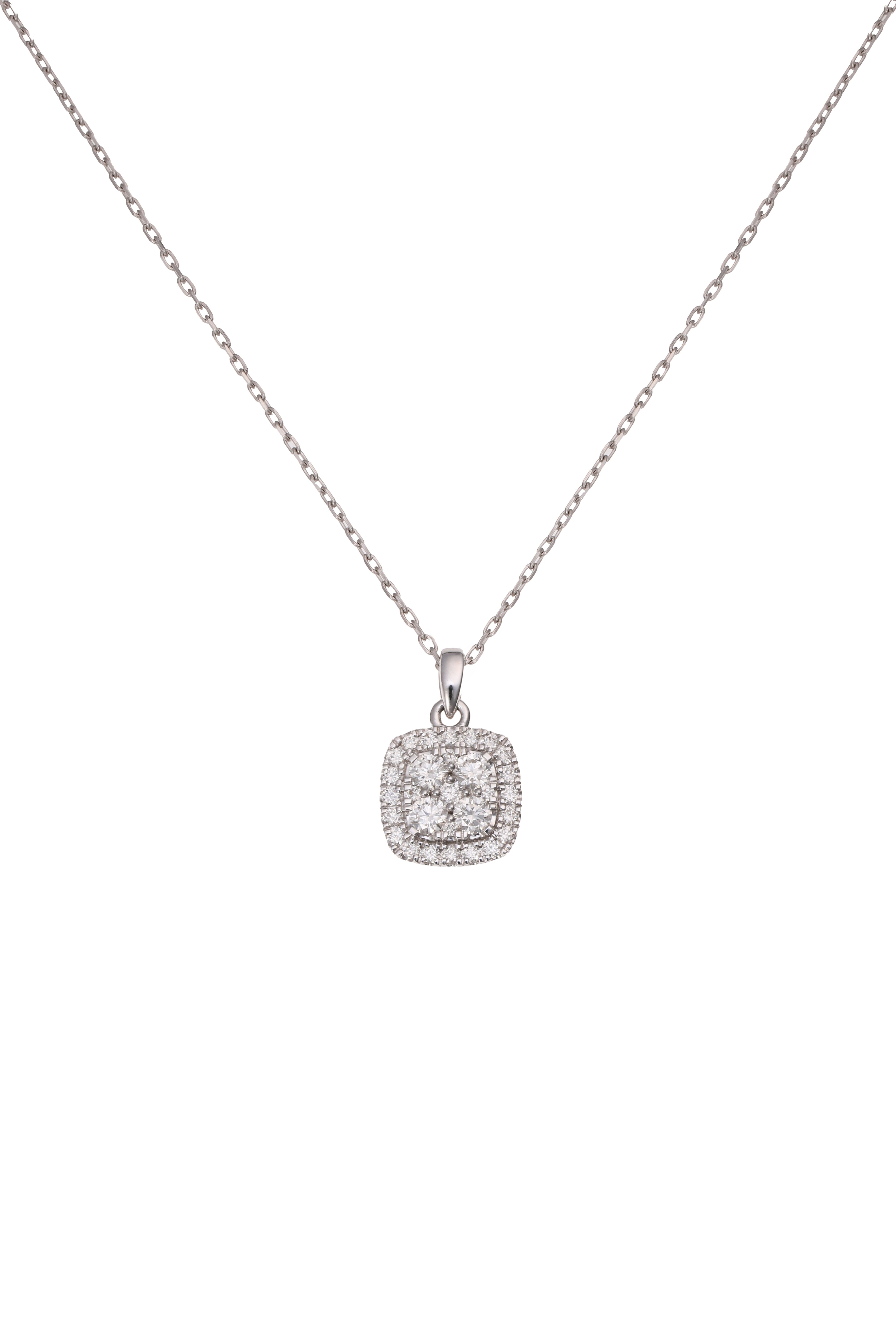 Square Shape Illusion Diamond Pendant HRD certified | 0.74ct, 4.60g