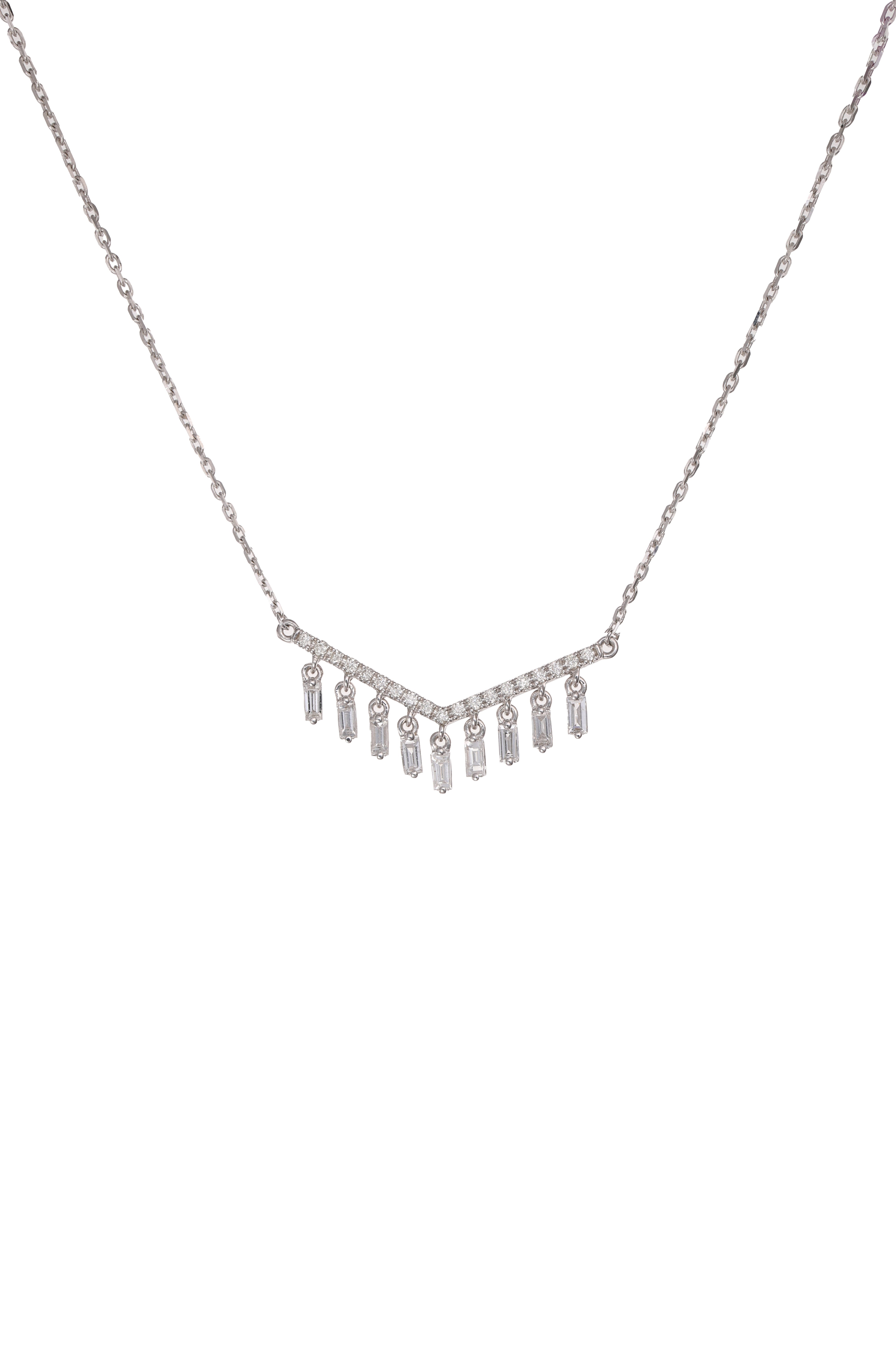 Baguette Diamond Pendant, HRD certified | 0.53ct, 3.84g