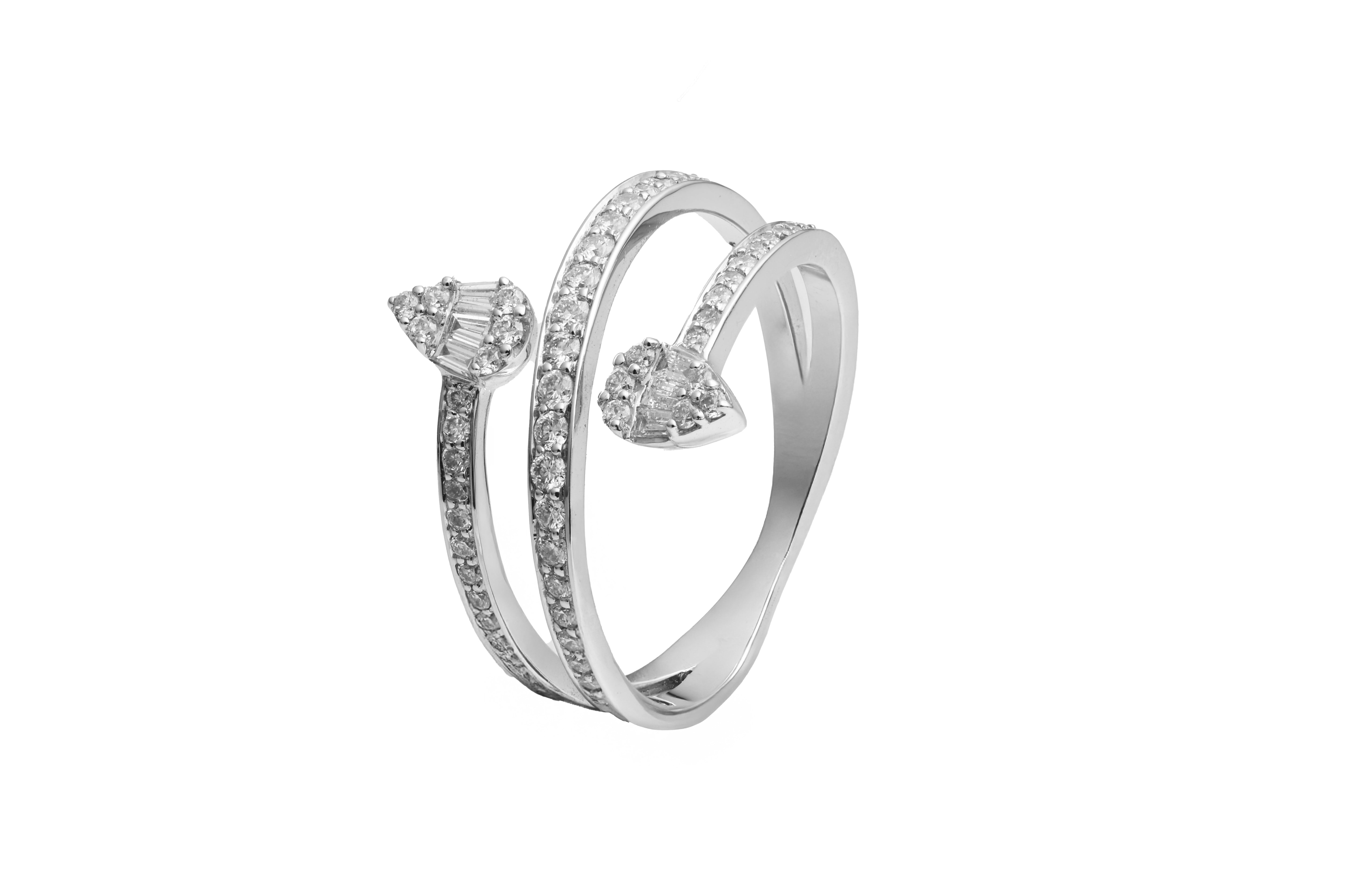 Pear Shaped Baguette And White Diamond Ring | 0.49 carats, 3.29g