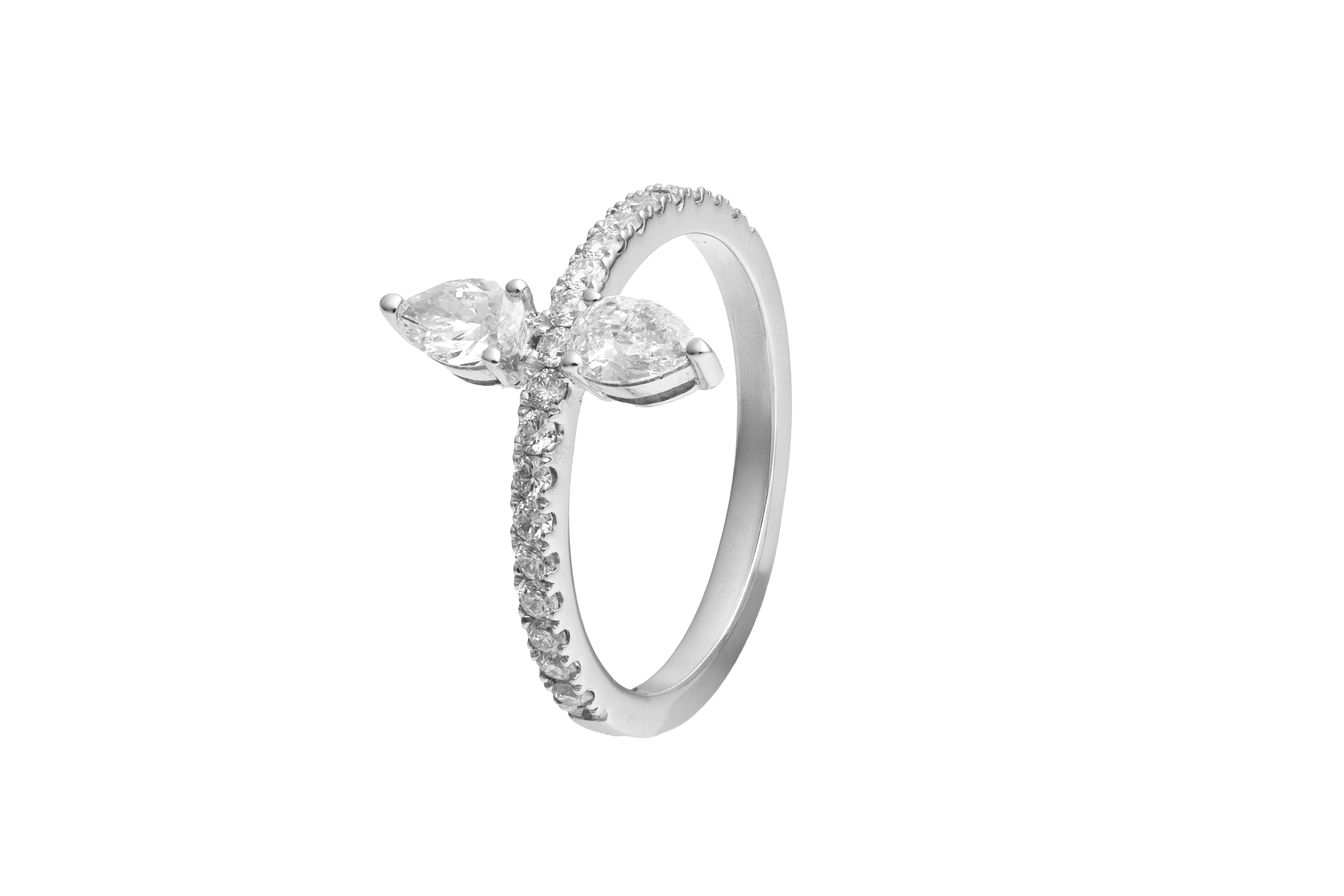 Pear Shaped White Diamond Ring | 0.79 carats, 2.7g