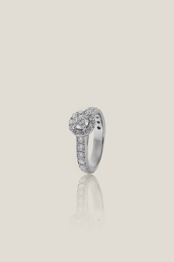Round white diamond solitaire ring | 0.3 carats, 4.54g