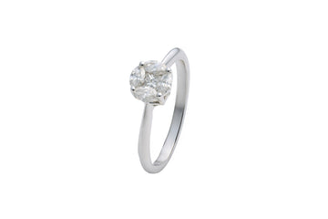 Round Illusion Ring | 0.48 carats, 2.87g