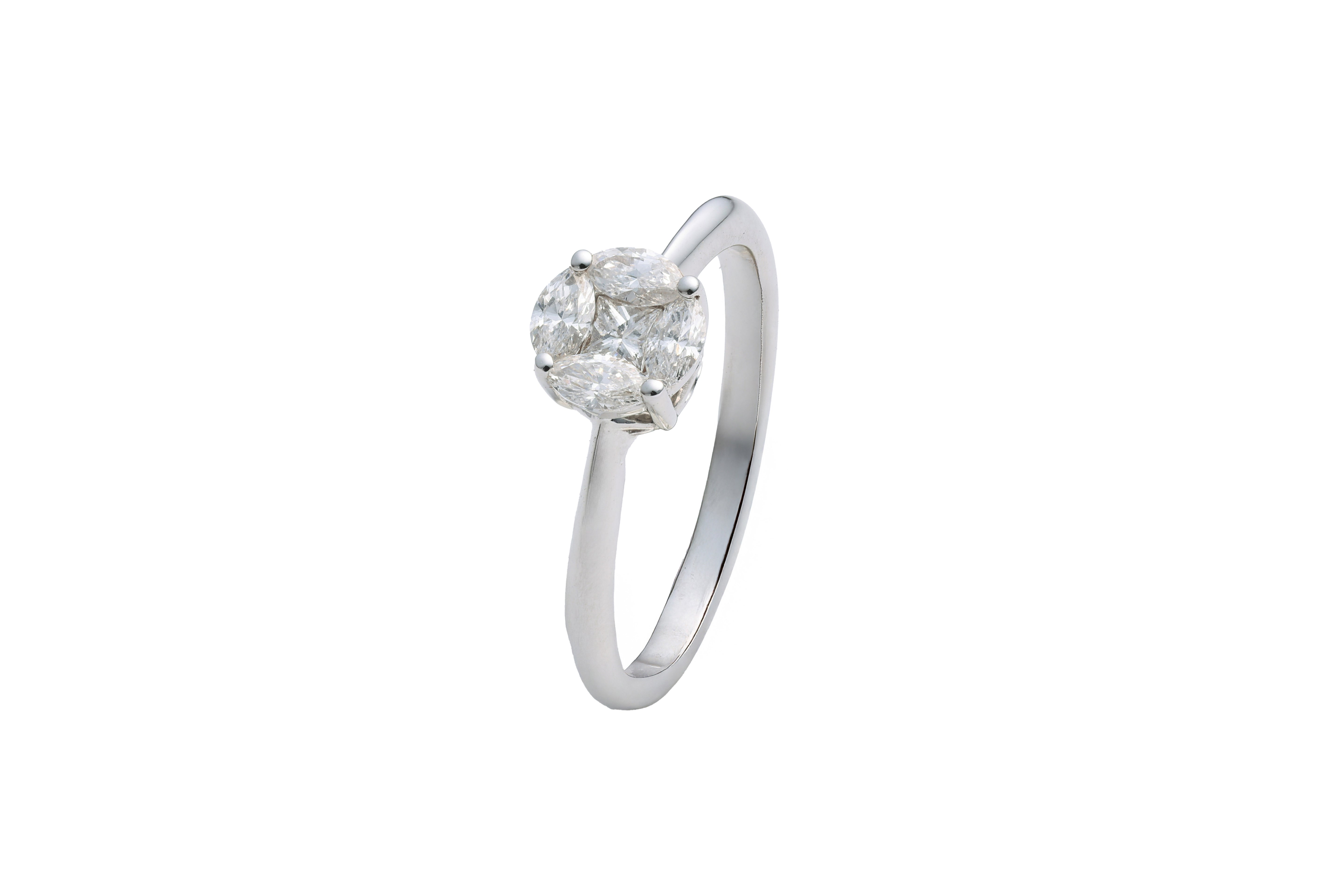 Round Illusion Ring | 0.48 carats, 2.87g
