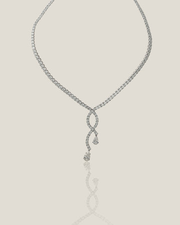 Full White Diamond necklace with 2 pears stones | White Diamond 11.6 carats, Pear 0.52 carats, 26.66g