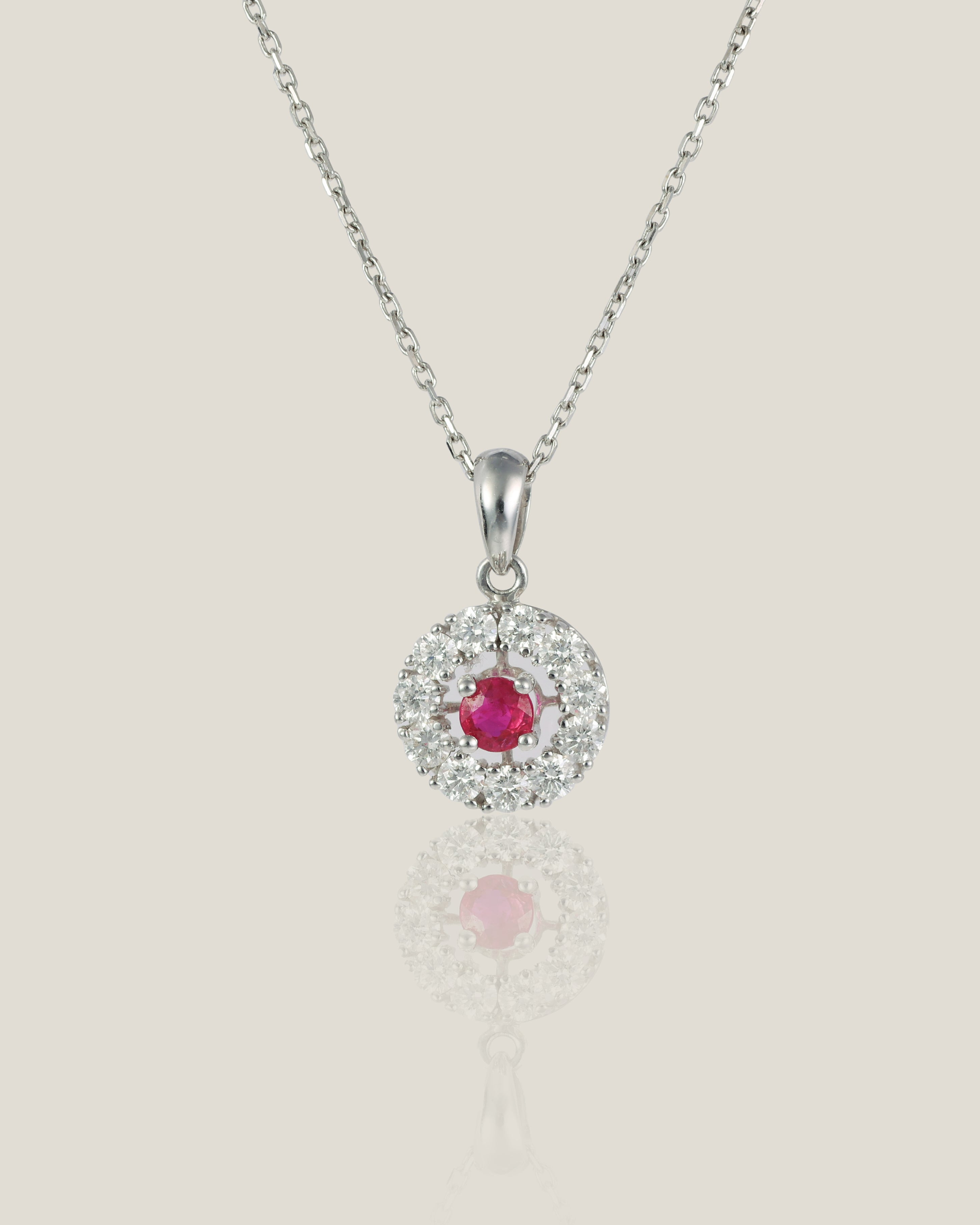 Ruby Diamond Pendant | White Diamond 0.51 carats, 2.98g