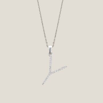 Diamond Letter Y Pendant | White Diamond 0.04 carats, 2.28g