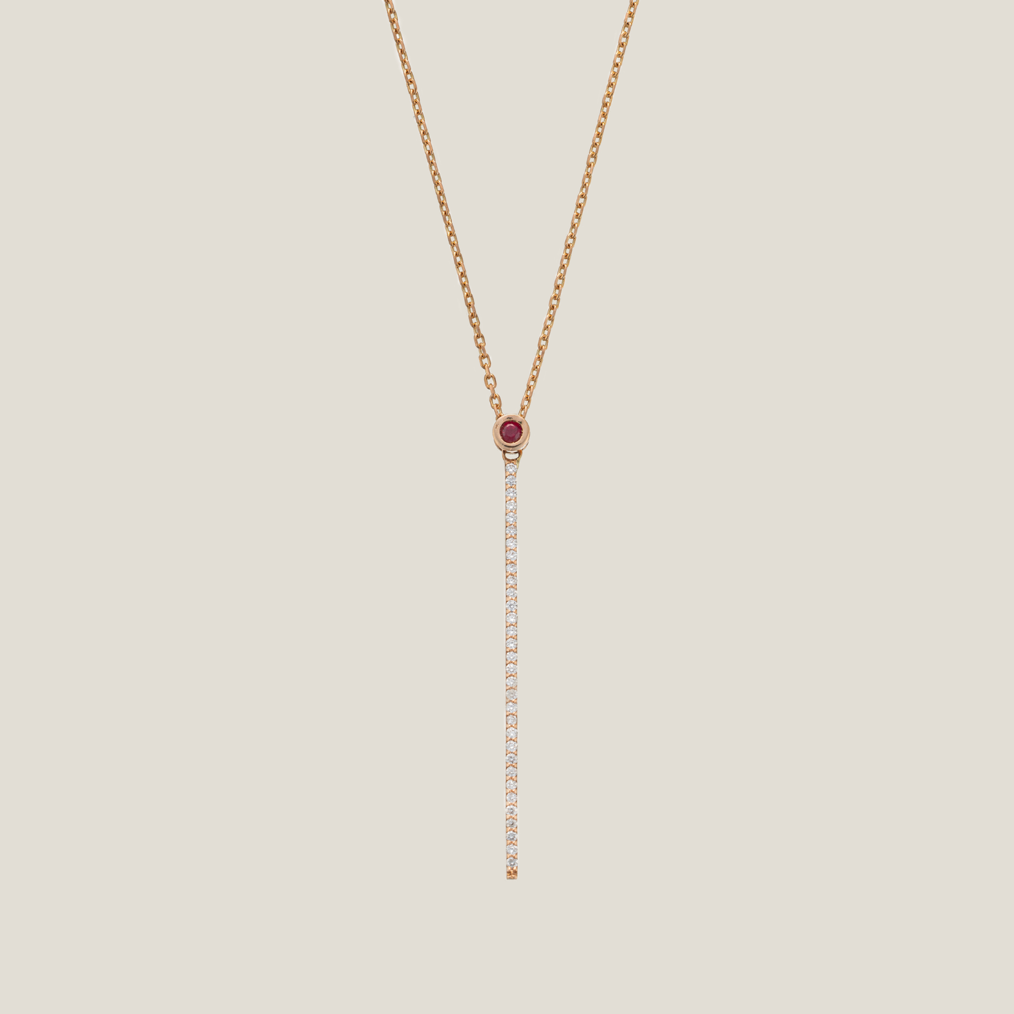 Ruby Diamond Pendant | White Diamond 0.15 Carats, Ruby 0.04 Carats, 2.35g