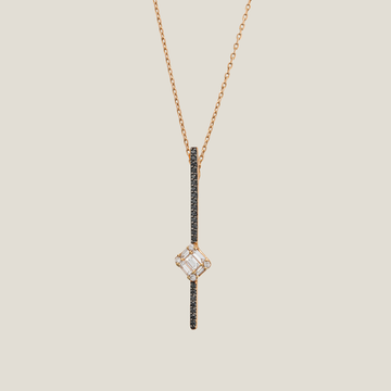 Black Diamond Pendant | White Diamond 0.06 Carats, Baguette 0.22 Carats, Black Diamond 0.21 Carats, 3.05g