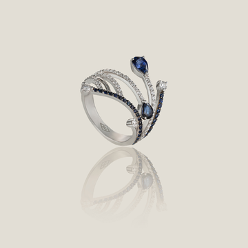 Sapphire Diamond Ring | White Diamond 0.39 Carats, Sapphire 0.18 Carats, 7.49g