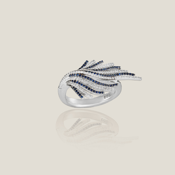 Sapphire Diamond Ring | White Diamond 0.25 Carats,  Sapphire 0.19, 6.58g