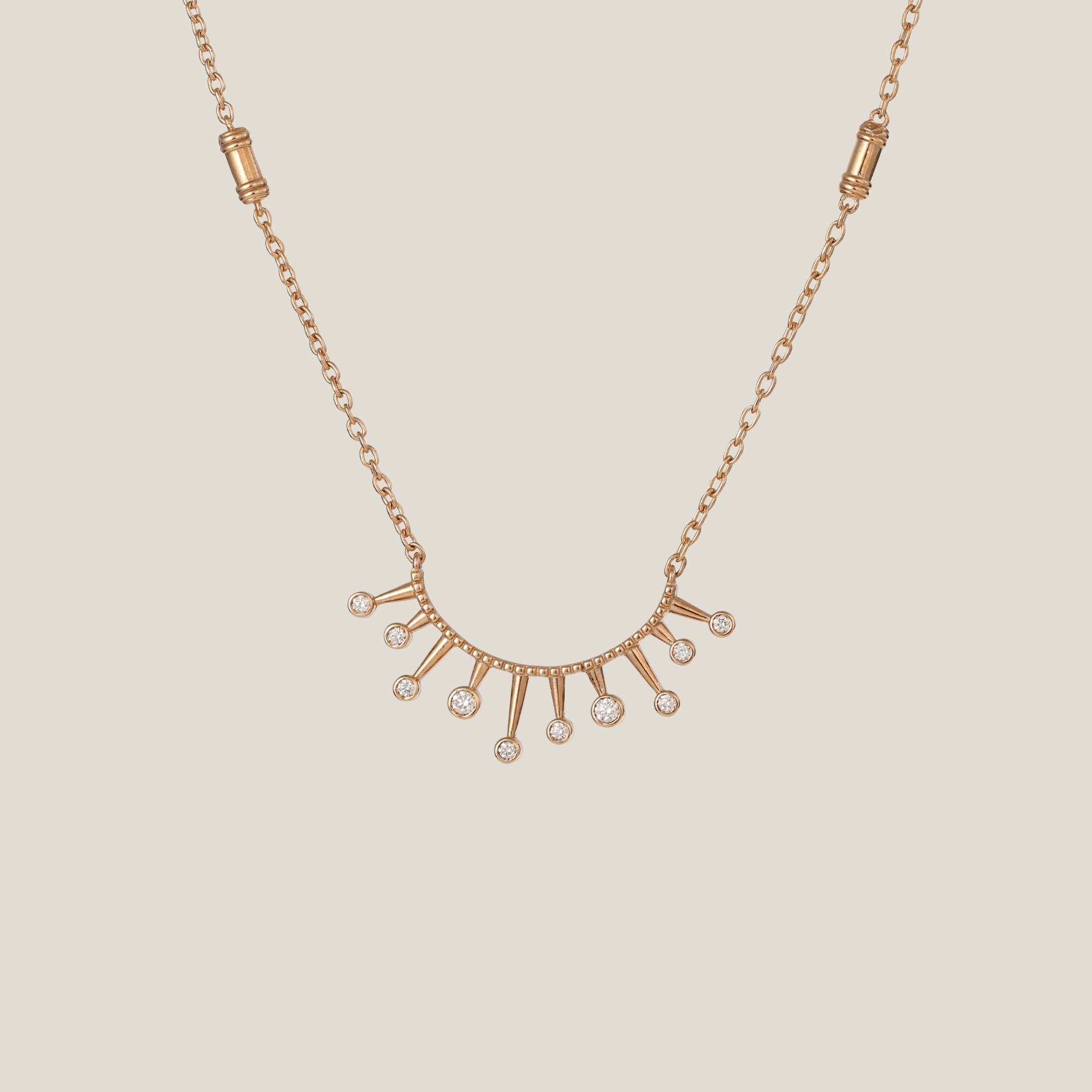 Half Sun Diamond Necklace | 0.16 Carats, 5.56g