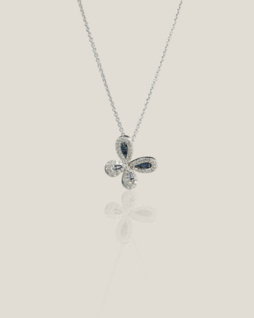 Butterfly Diamond Pendant | White Diamond 0.21 carats, Sapphire 0.20 carats, 3.62g