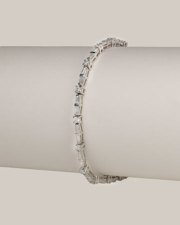 White Gold White Diamond Sapphire Bracelet | 1.0 carats, 10.46g