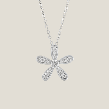 Flower Diamond Pendant | White Diamond 0.306 Carats, White Diamond 0.475 Carats, 4.11g