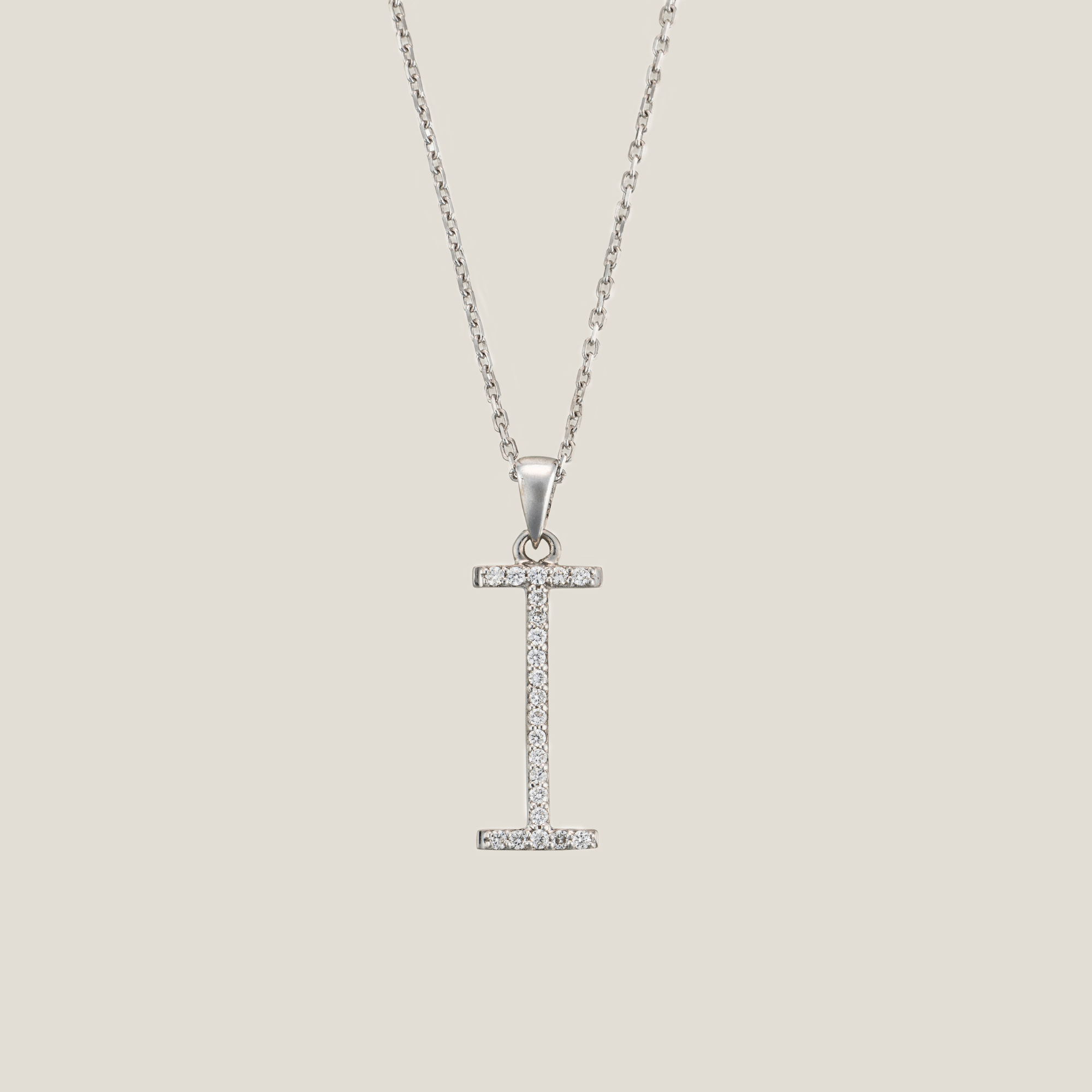 Diamond Letter I Pendant | White Diamond 0.11, 2.43g