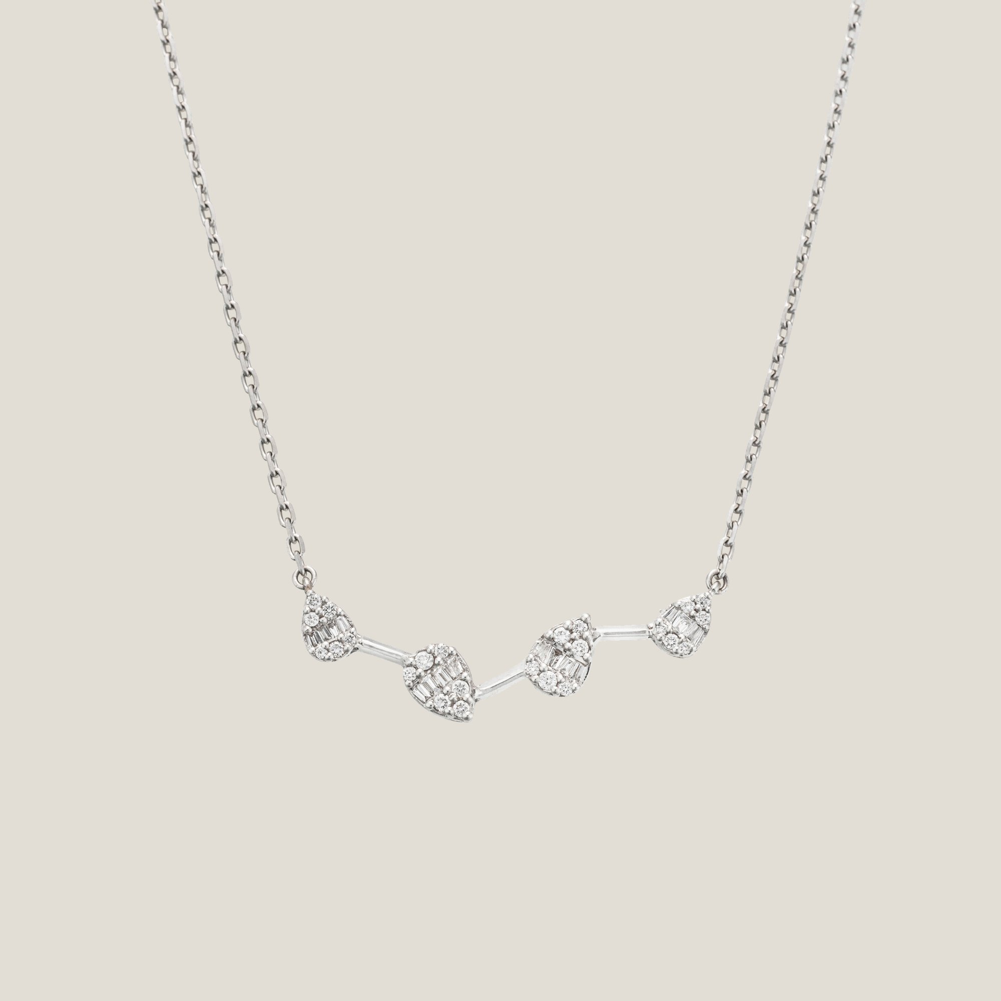 Diamond Pendant | White Diamond 0.142 Carats, Baguette 0.144 Carats, 4.64g