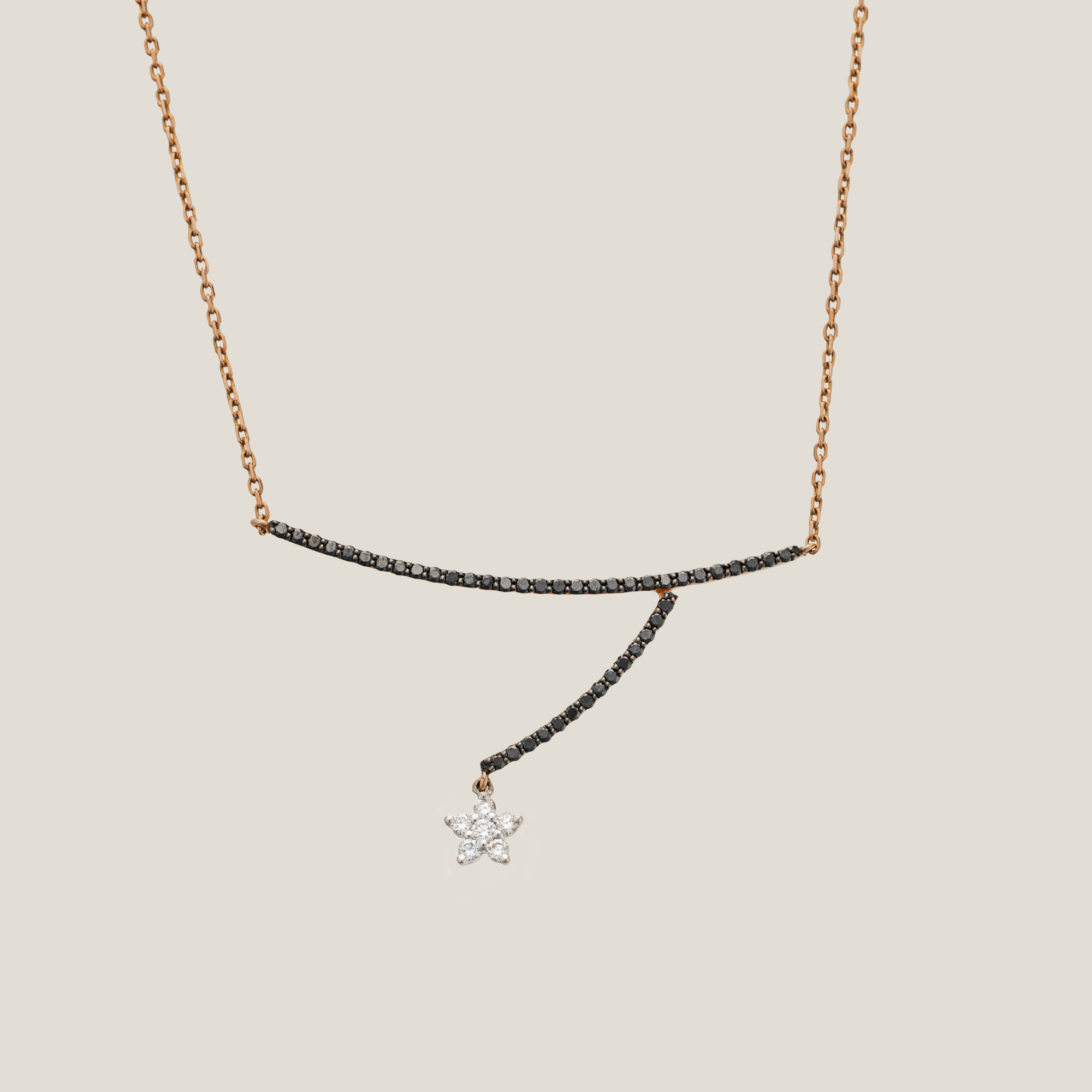 Black Diamond Pendant | Diamond 0.1 Carats, Black Diamond 0.29 Carats, 2.9g