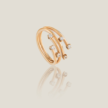 Pink Gold Diamond Ring | White Diamond 0.32 Carats, 4.74g