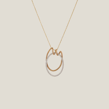 Double Circle Necklace | 0.63 Carats, 5.56g