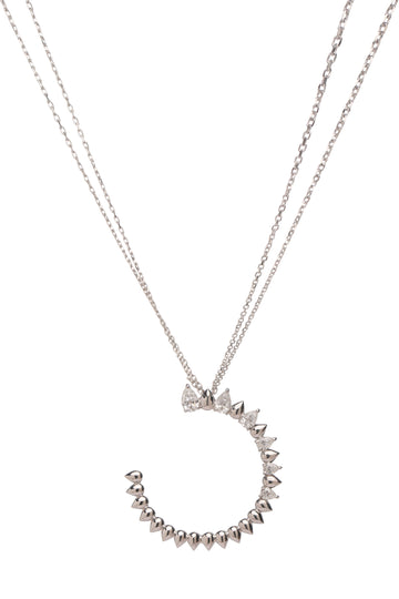 White gold diamond semi circle pendant | 0.72 carats, 5.95g