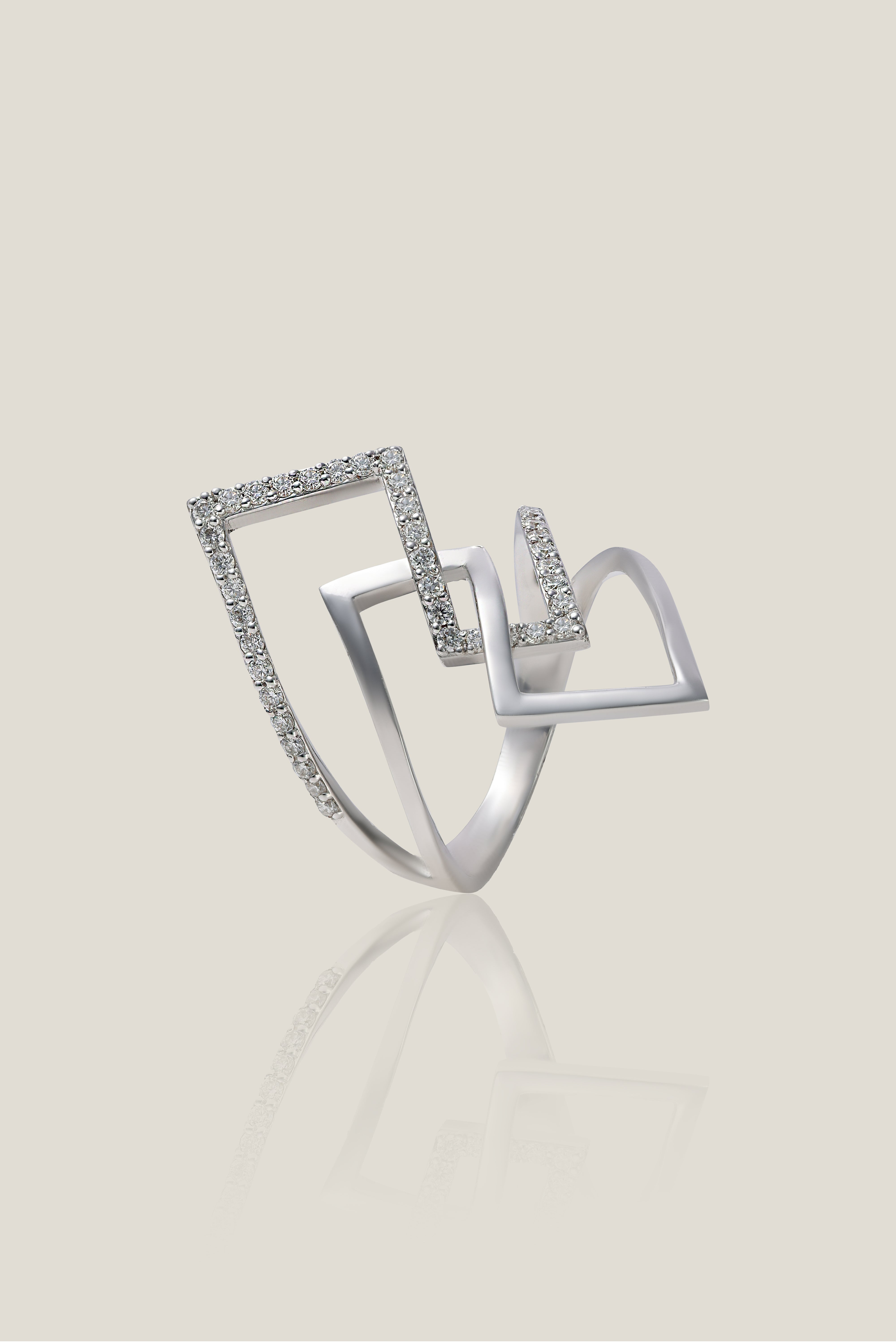 White Gold White Diamond Ring | White Diamond 0.36 carats, 5.08g