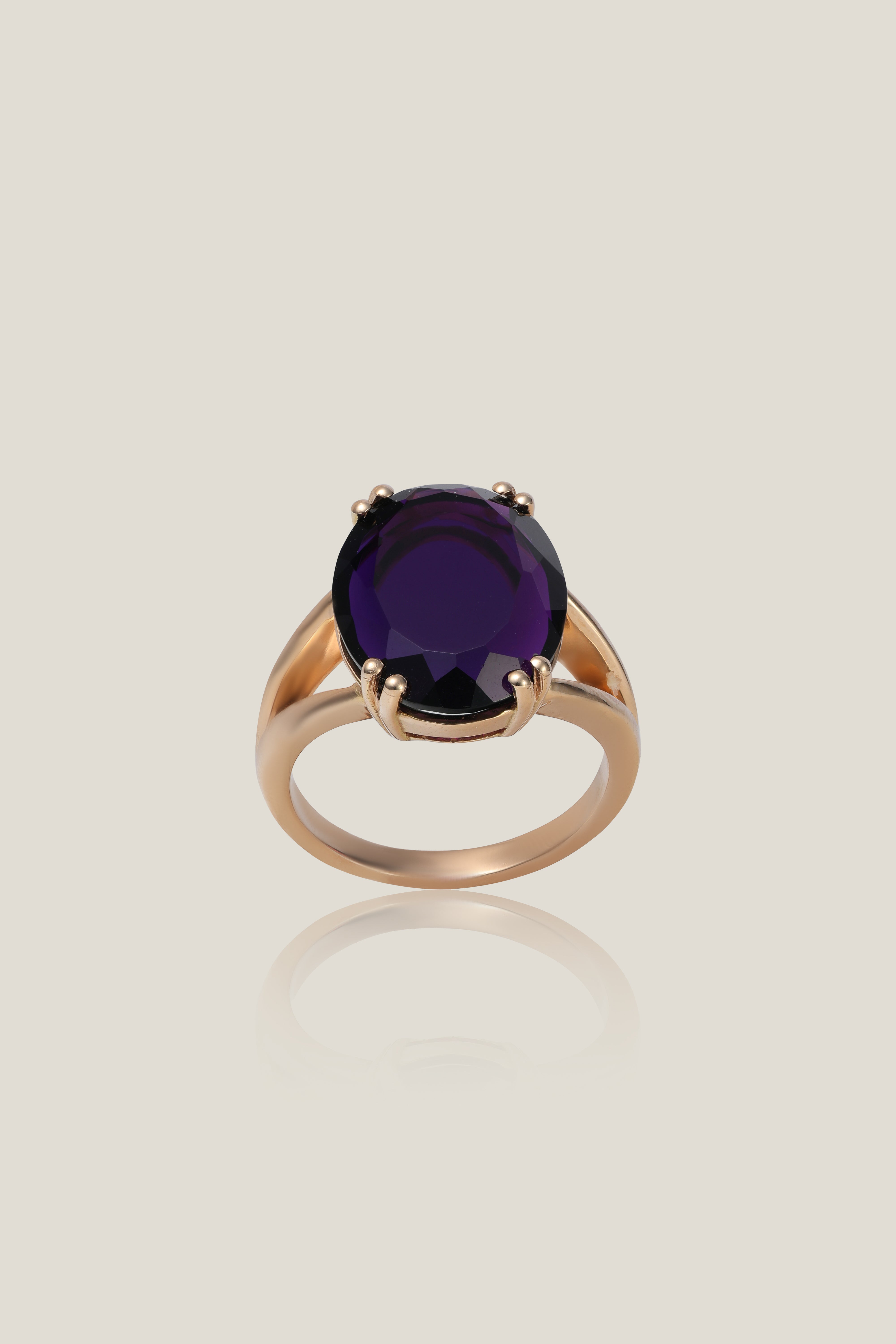 Pink Gold Amethyst Ring | Amethyst 5.77 Carats, 1.74g