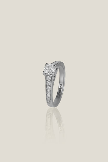 Round white diamond solitaire ring | Diamond 0.50 Carats 3.62g