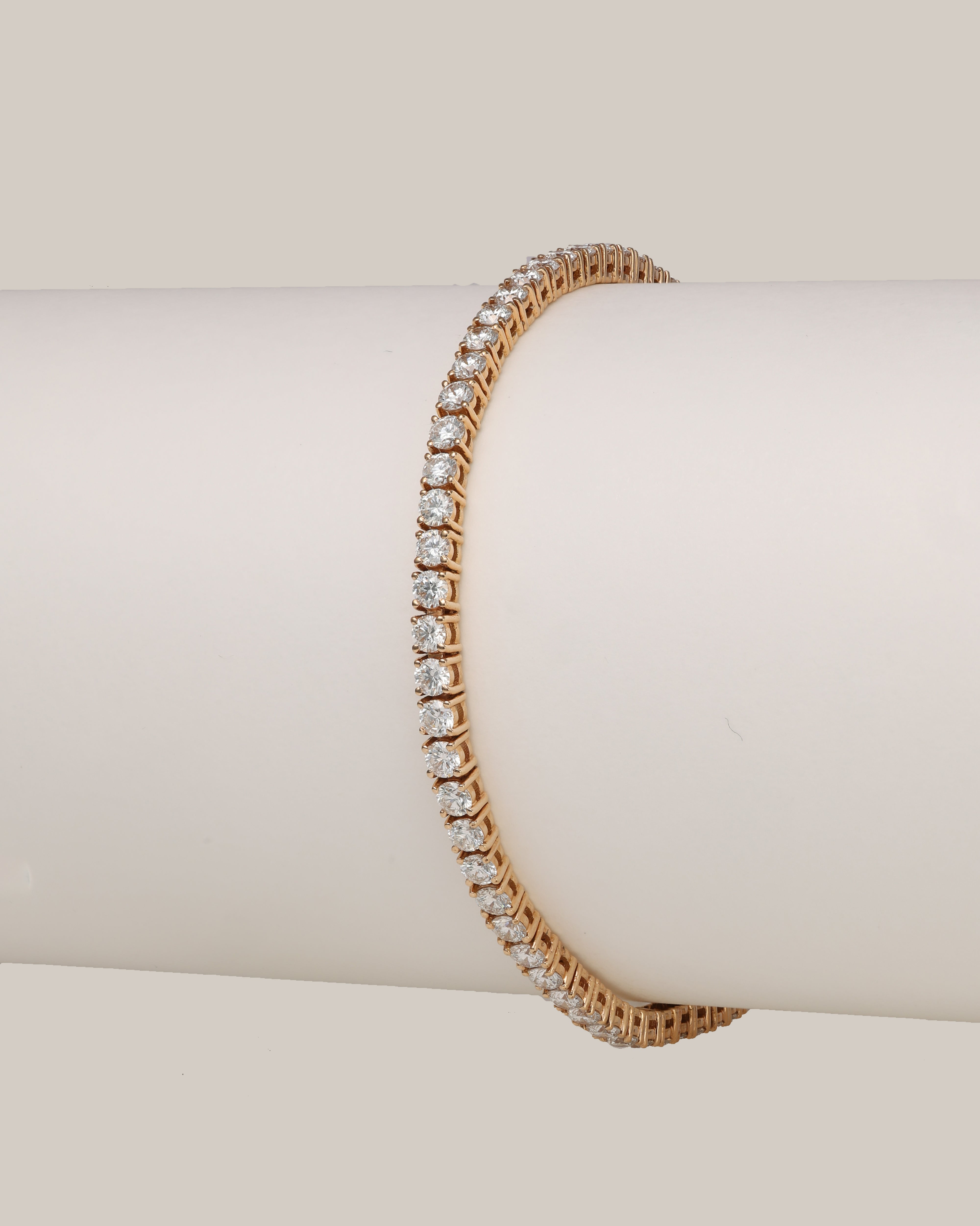 Pink Gold White Diamond Tennis Bracelet | White Diamond 2.83 carats, 9.11g