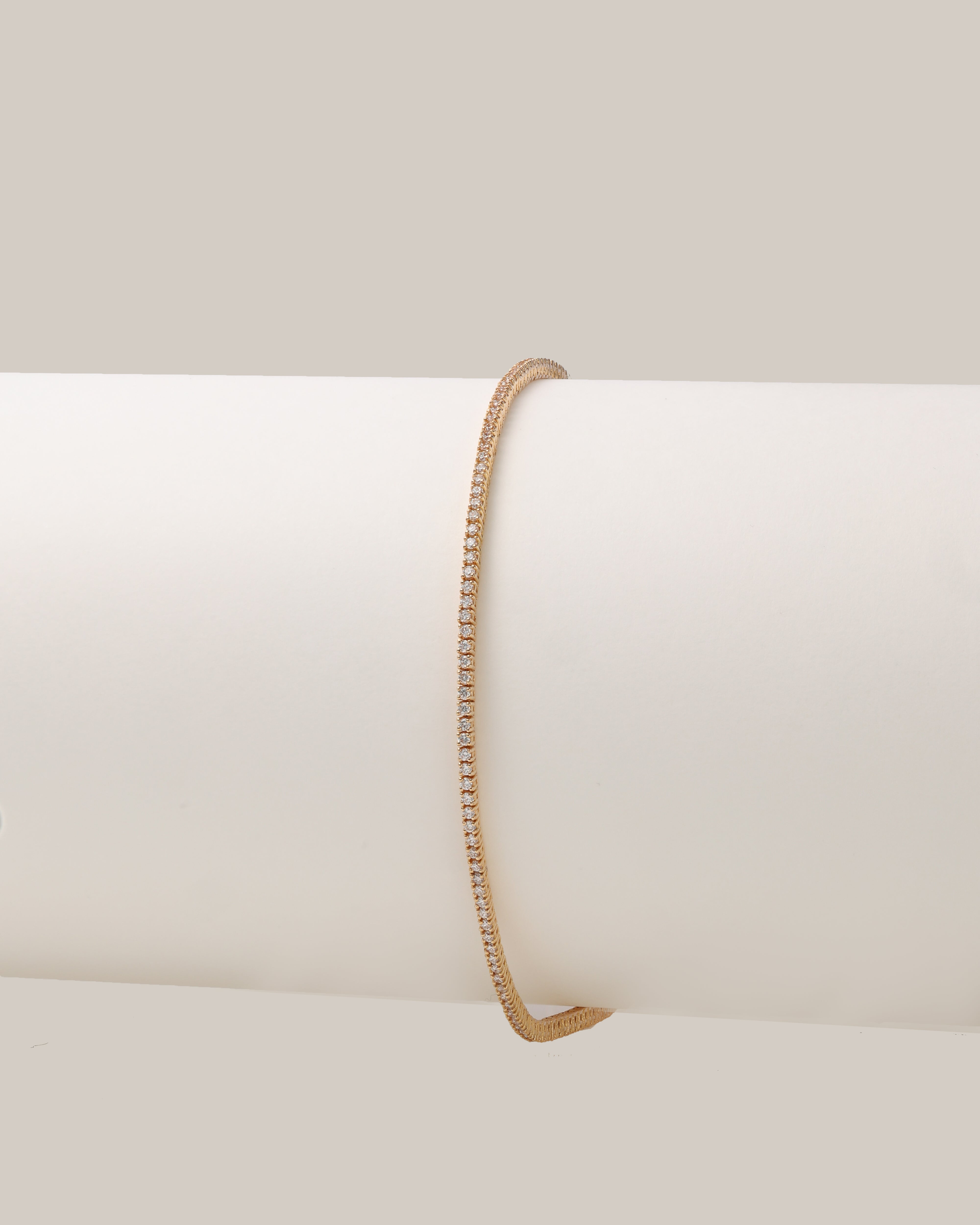 Pink Gold White Diamond Tennis Bracelet | White Diamond 1.24 carats, 5.32g
