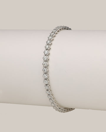 White Gold White Diamond Crown Tennis Bracelet | White diamond 3.33 carats, 11.79g