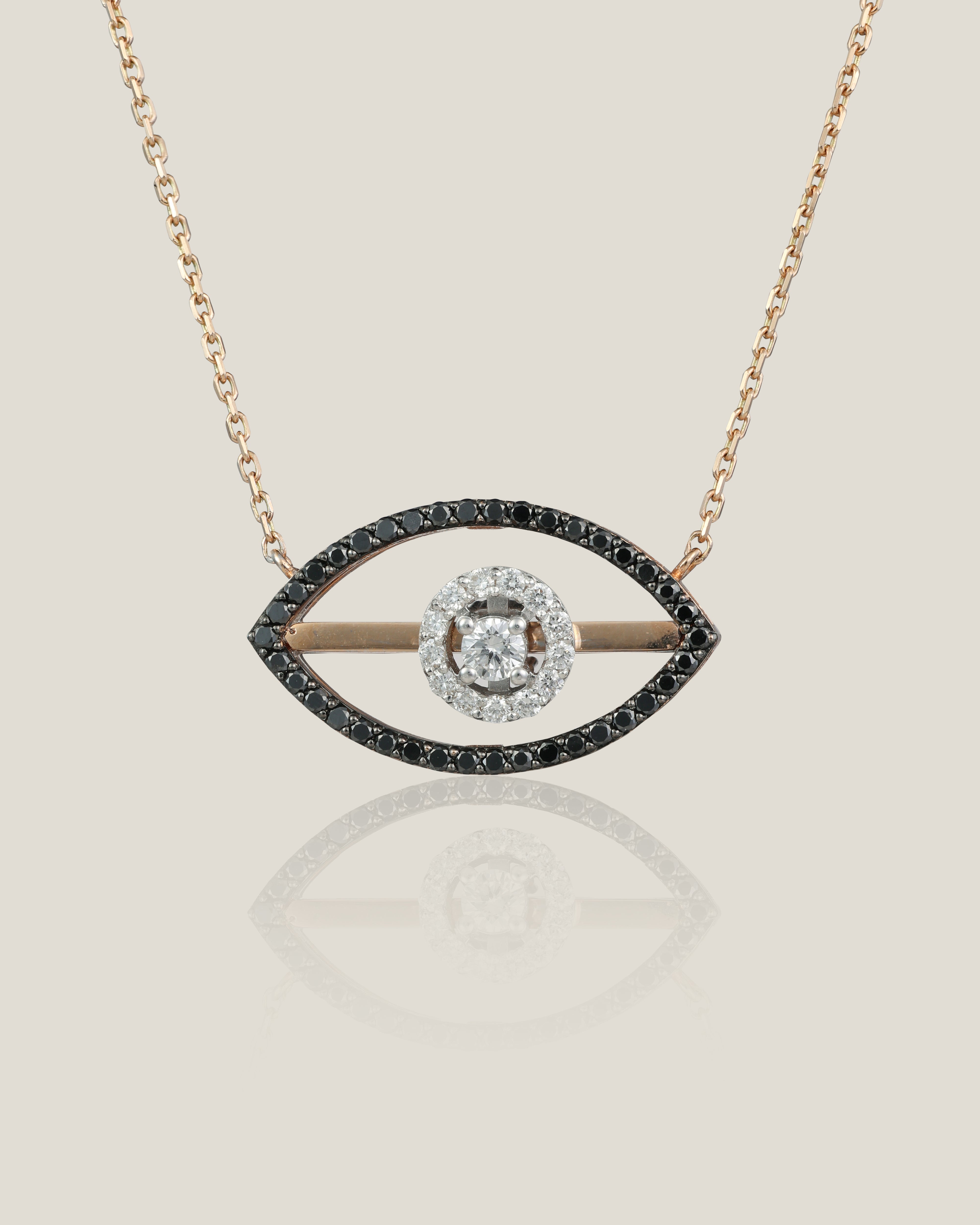 Eye Black Diamond Pendant | White Diamond 0.12 carats,  Black Diamond 0.26 carats, 4.34g