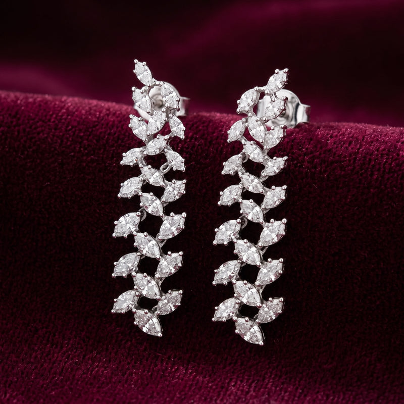 Jacobijoux marquise diamond drop earrings