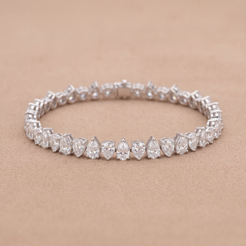 Jacobijoux pear diamond tennis bracelet
