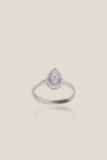 Pear Shape Diamond Ring | White Diamond 0.204 carats, 2.4g