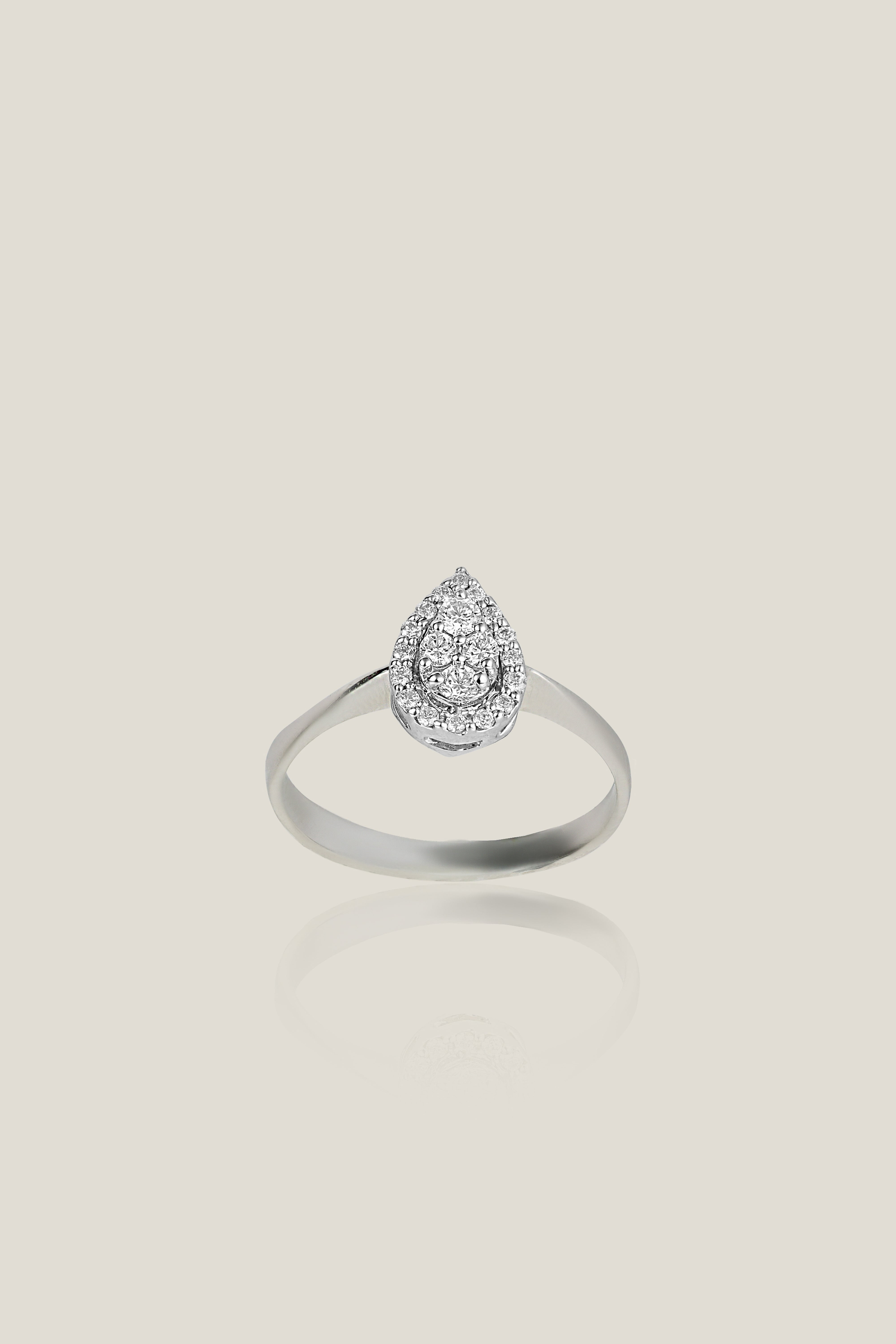 Pear Shape Diamond Ring | White Diamond 0.204 carats, 2.4g