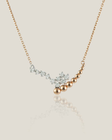 Pink Gold Diamond Pendant | White Diamond 0.28 carats, 3.43g