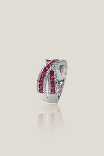 Ruby Diamond Ring | White Diamond 0.46 carats, Ruby 1.29 carats, 5.76g