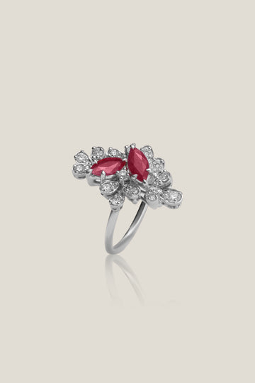 Ruby Diamond Ring | White Diamond 0.40 Carats, Ruby 1.06 Carats, 4.09g