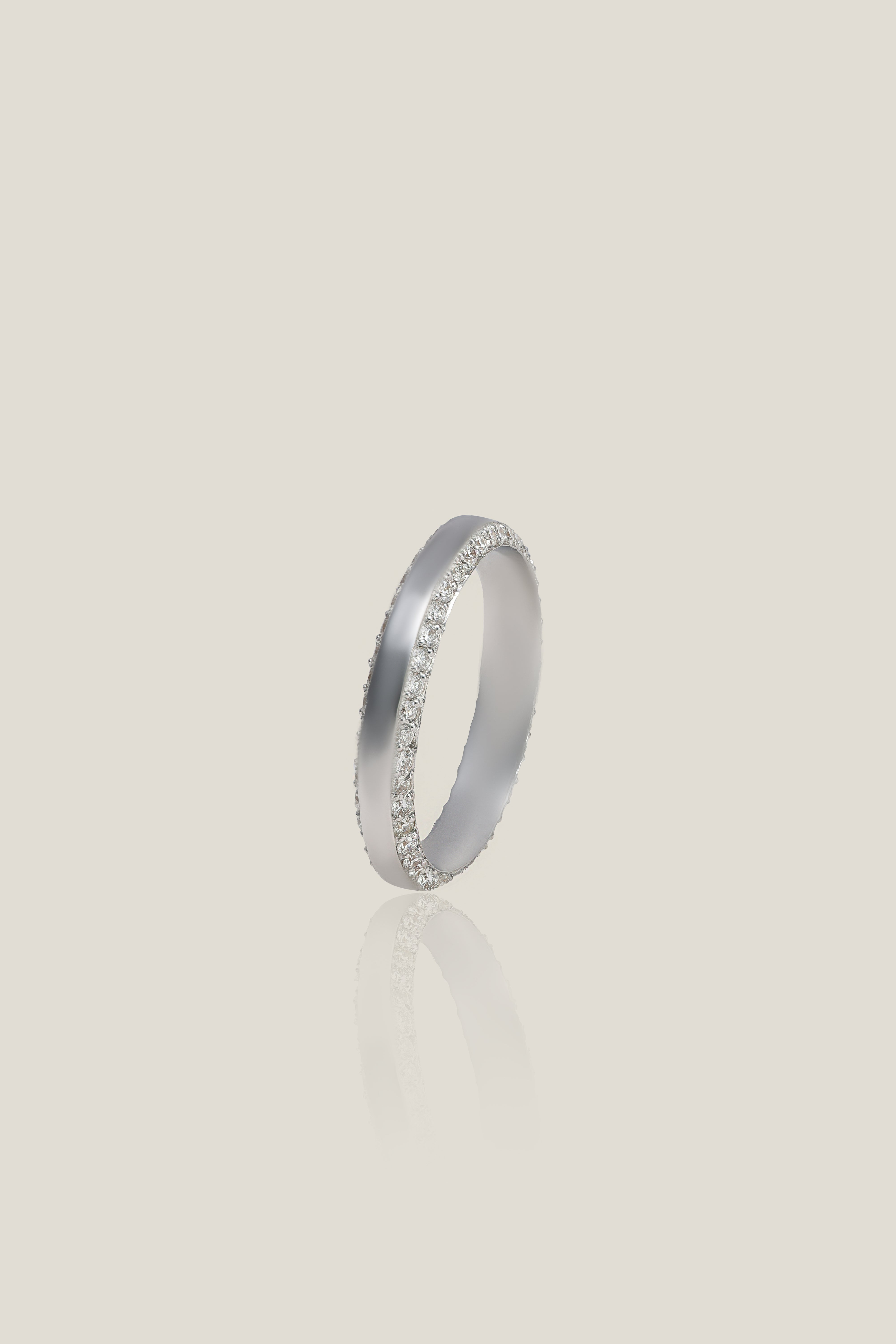 White Gold Diamond Wedding Band | White Diamond 0.66 carats, 2.44g
