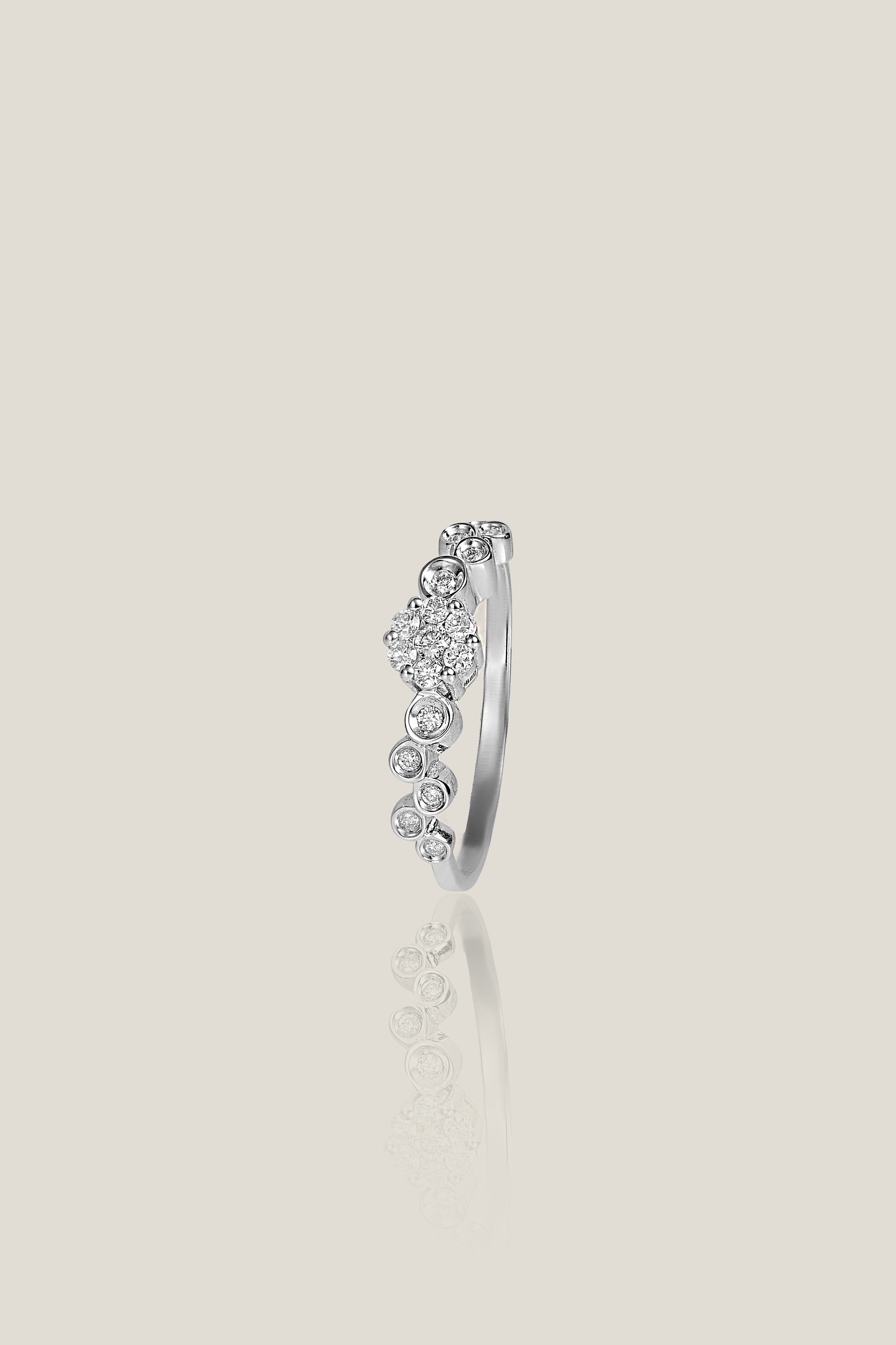 Flower Design White Diamond Ring | White Diamond 0.212 carats, 2.48g